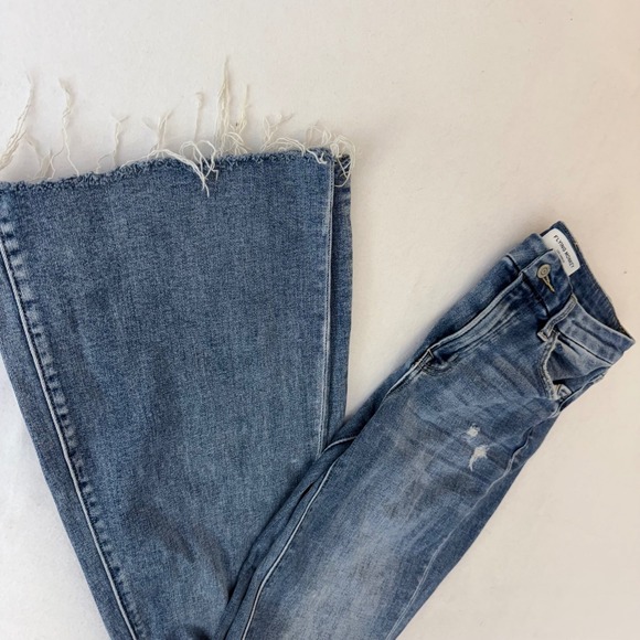 Flying Monkey Mid-Rise Flare Distressed Raw Hem Jeans BY4720L Blue Size 29 - Picture 12 of 12